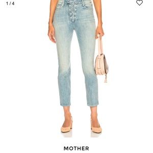 MOTHER Denim, Dazzler Lace up Cropped, Color Ting